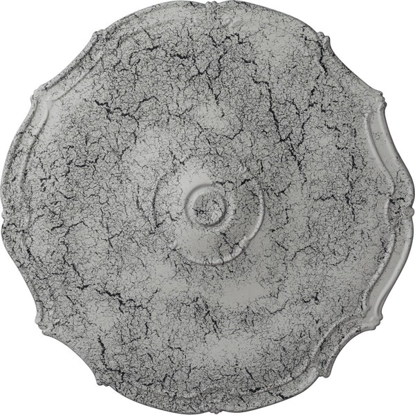 Ekena Millwork Pompeii Ceiling Medallion (Fits Canopies up to 2"), 18 7/8"OD x 1 1/2"P, Ultra Pure White Crackle CM18POUWC - main
